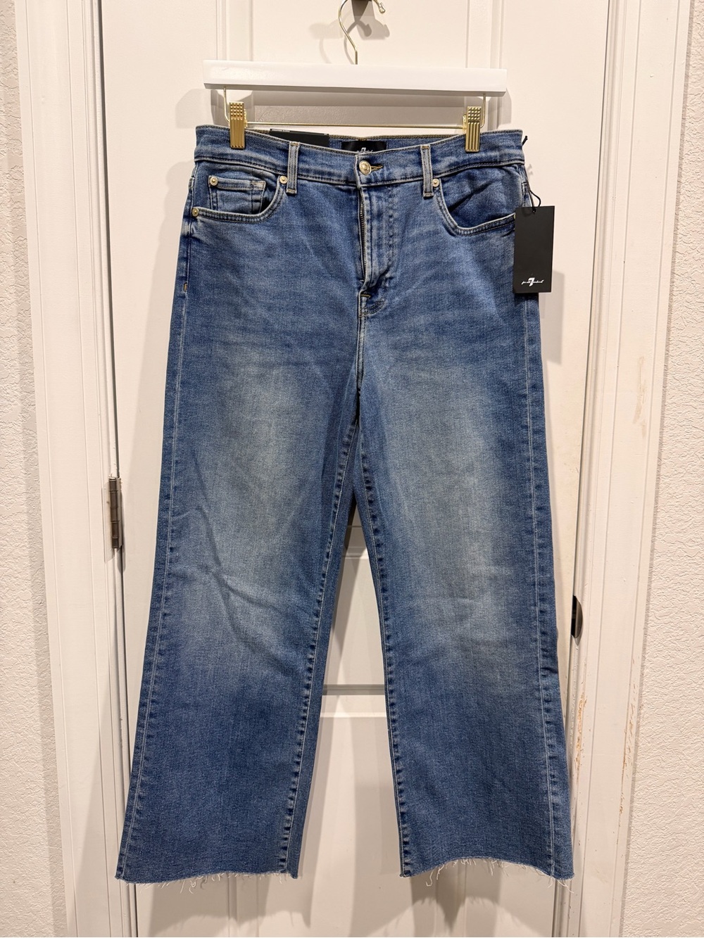 7 For All Mankind Cropped Alexa Wide Leg Jeans NWT Size 30